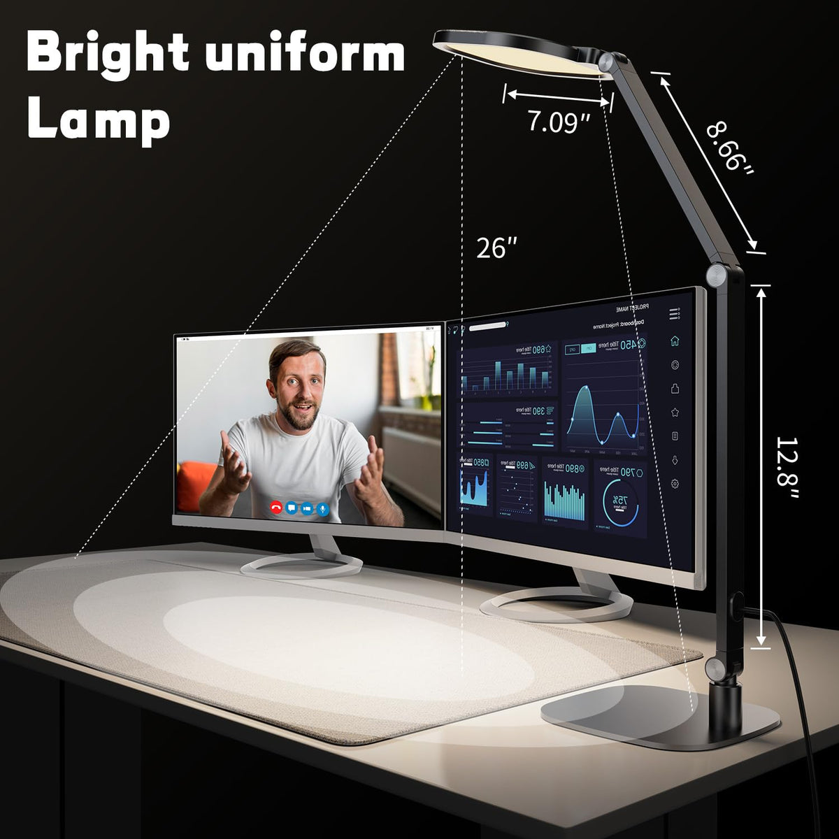 LitONES LED desk lamp brightness and color temperature controls for different moods.