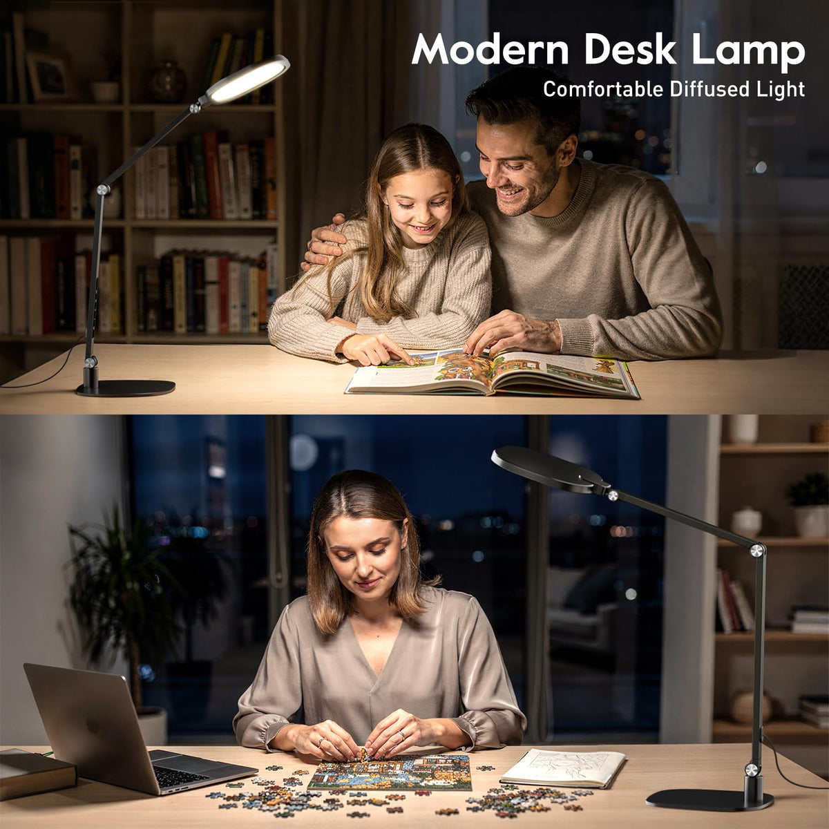 LitONES LED desk lamp memory and timer for routine lighting.