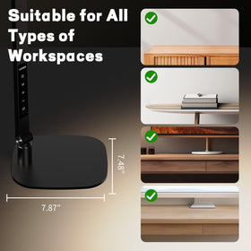 LitONES LED desk lamp with webcam light for clear video in calls.