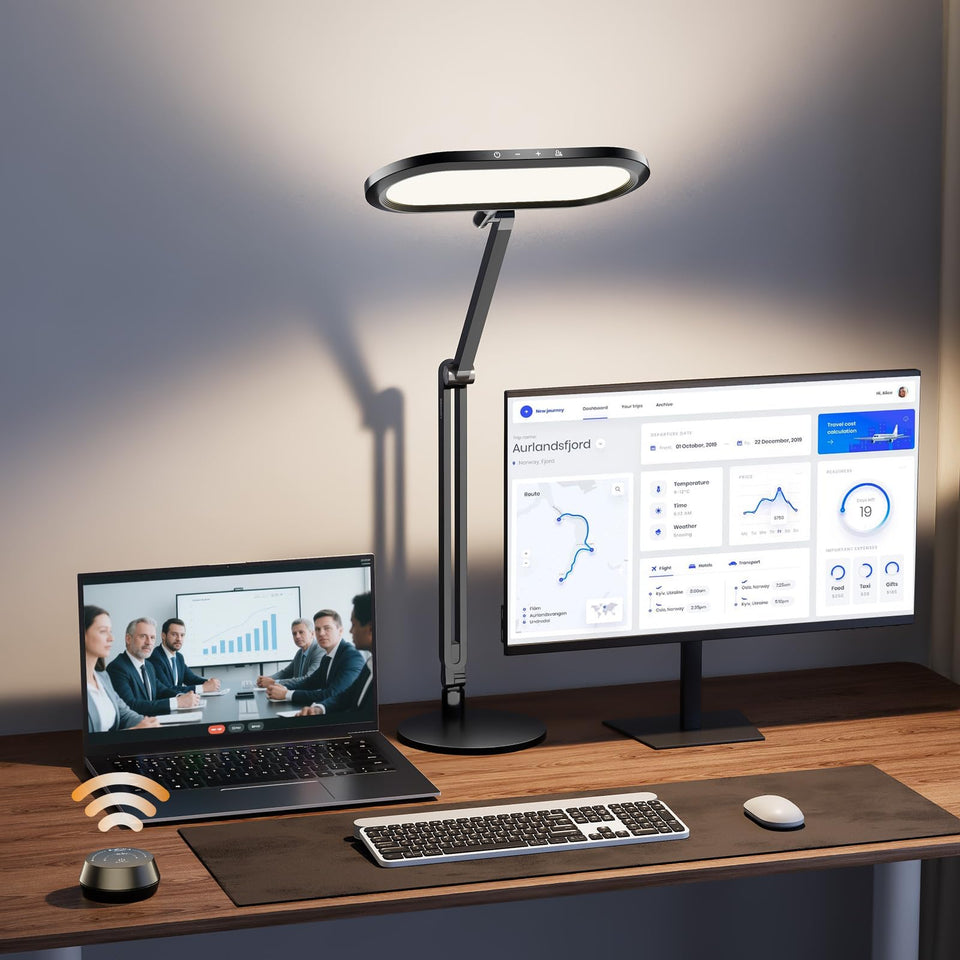 LitONES premium LED desk lamp base offers stable support for long work sessions.