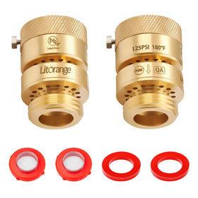 LitOrange 2-pack fine-thread vacuum breaker secures garden hose connections.
