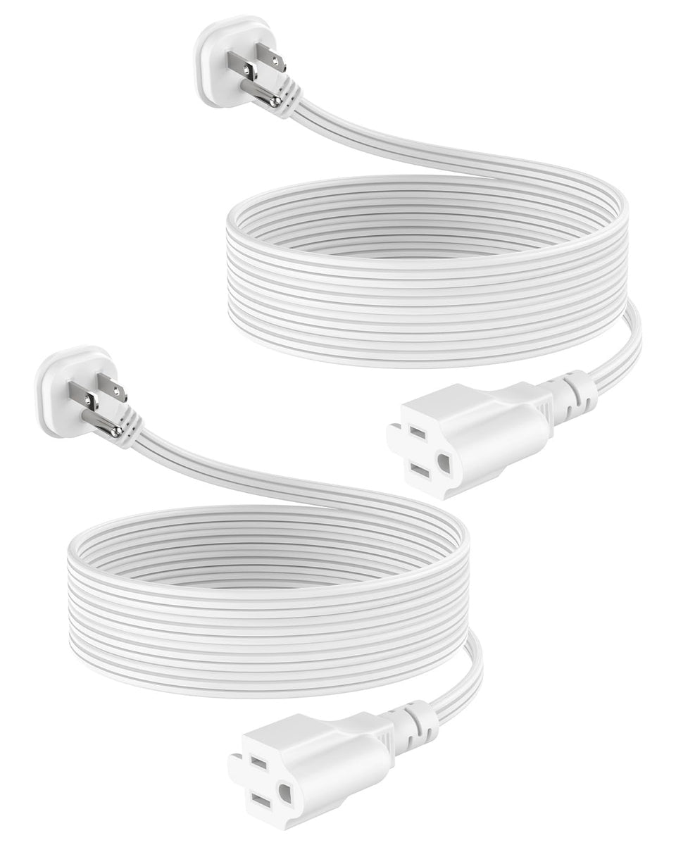 LitStar 6ft flat plug right-angle extension showing space-saving design for tight walls.