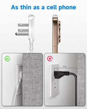 LitStar white 2-pack extension cord laid out for room versatility.