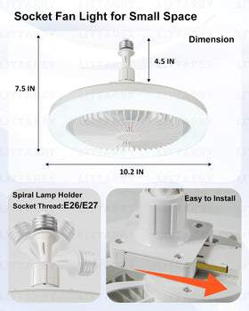 LITTARBY remote control fan-light — convenient on/off and speed control.