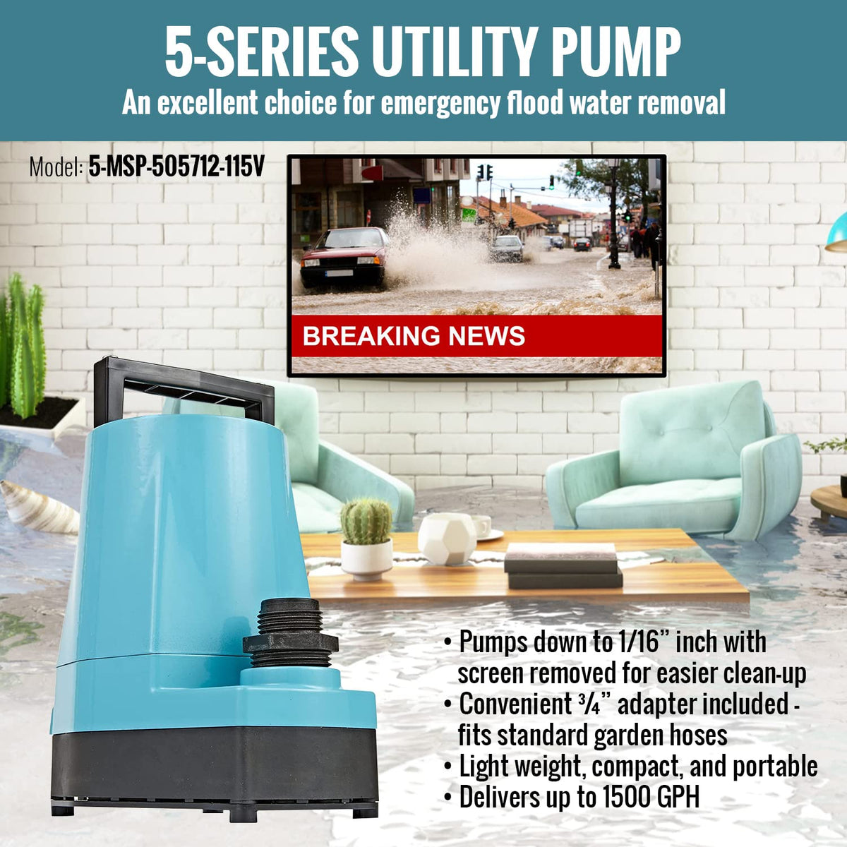 Little Giant 5-MSP with 1-inch FNPT discharge connection