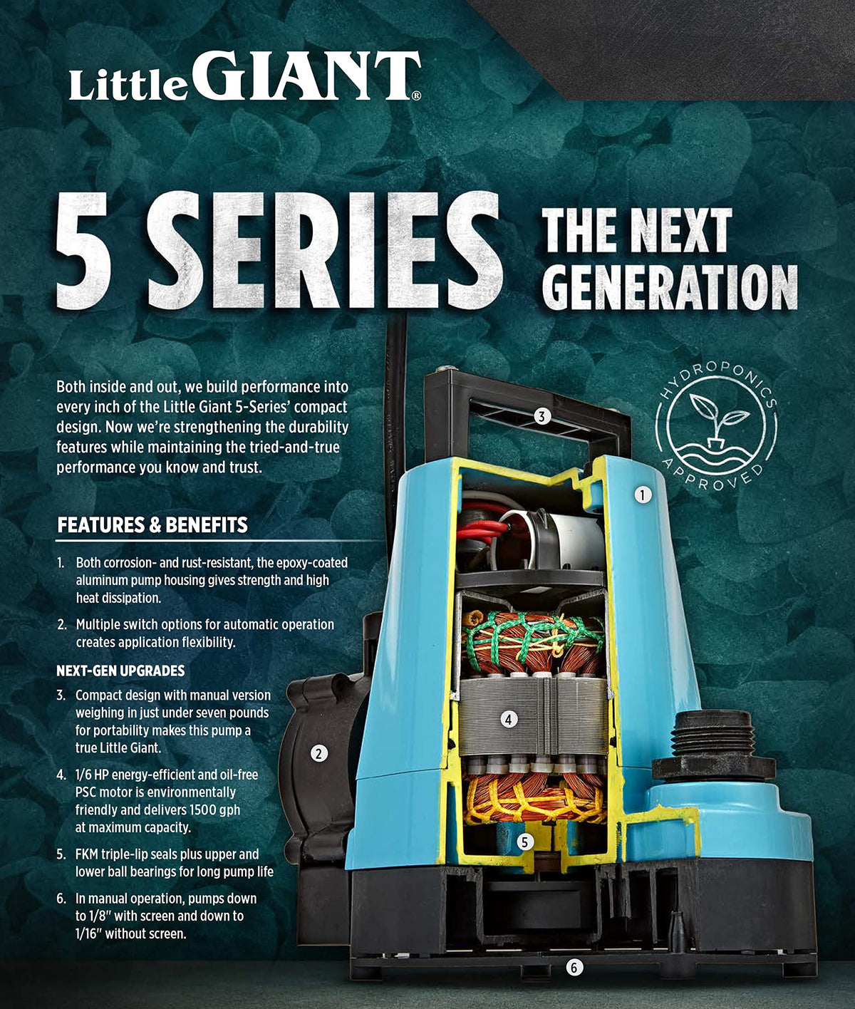 Little Giant 5-MSP features thermal overload protection for safe operation