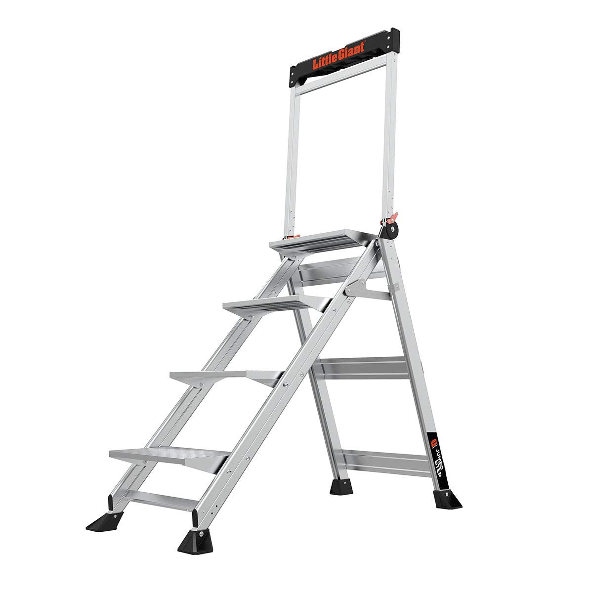 Little Giant Jumbo Step four-step side view for easy height access.