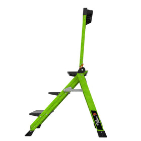 Little Giant Jumbo Step with extended handrail adds stability on the top step.