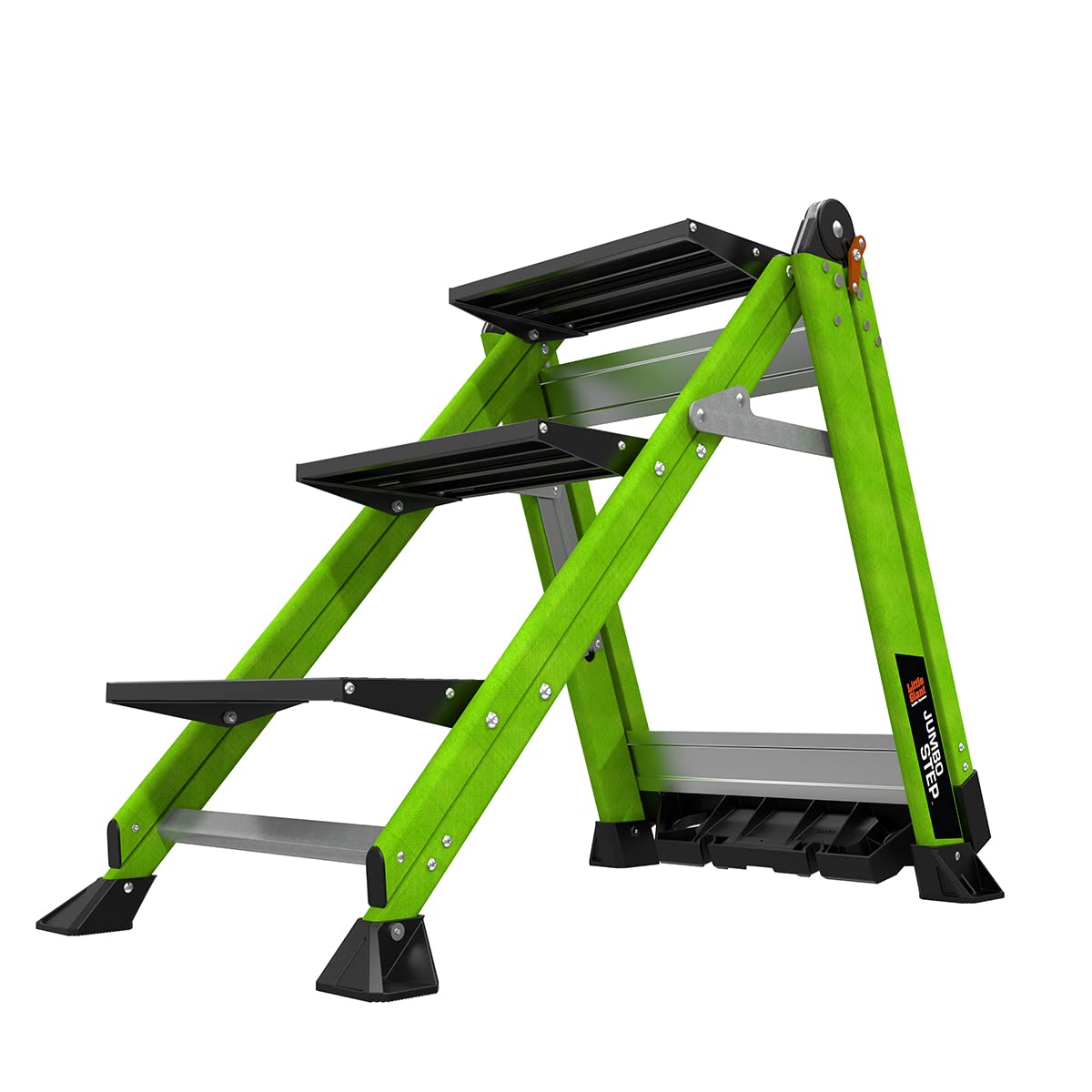 Little Giant Jumbo Step built-in tool organizer keeps essentials close.