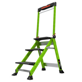 Little Giant Jumbo Step top cap tray keeps tools within reach during tasks.