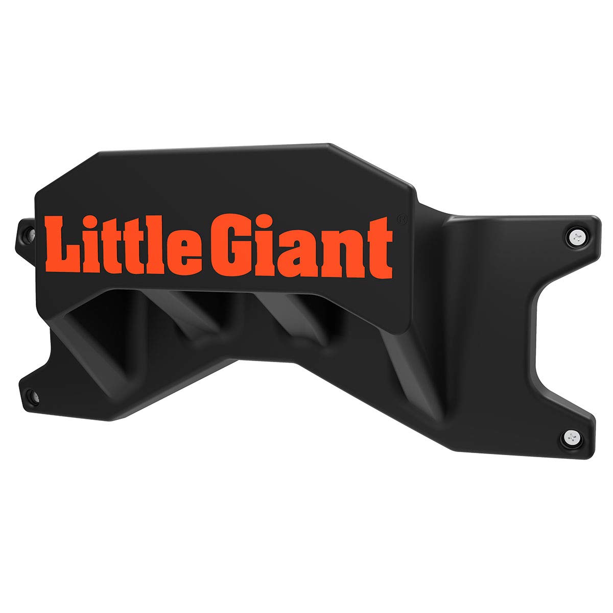Little Giant Ladder Storage Rack mounted for quick access and safe organization.