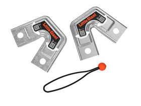 Little Giant Leveler bracket features orange inserts for variable lock tab sizing