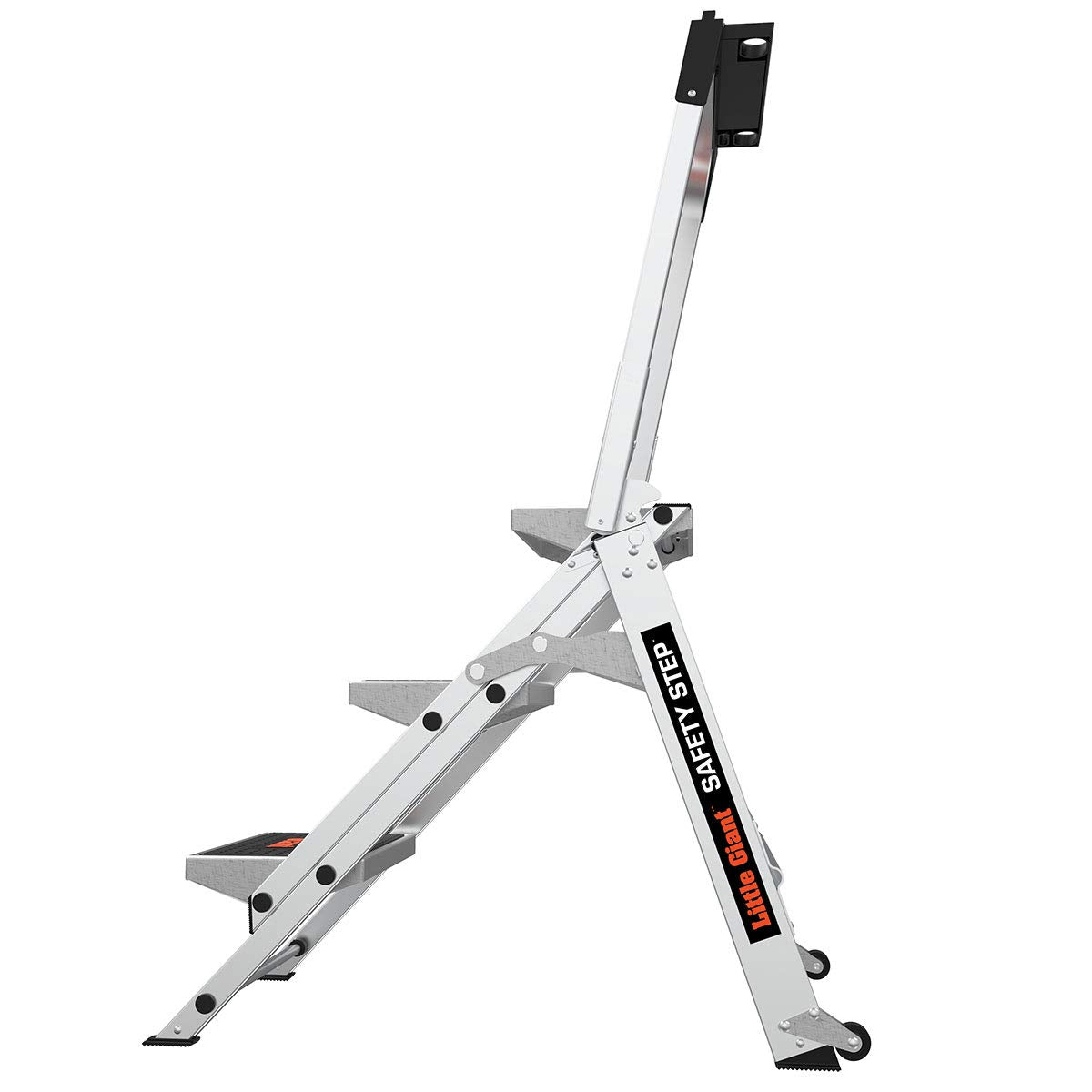 Little Giant Safety Step demonstrates one-hand operation for quick setup