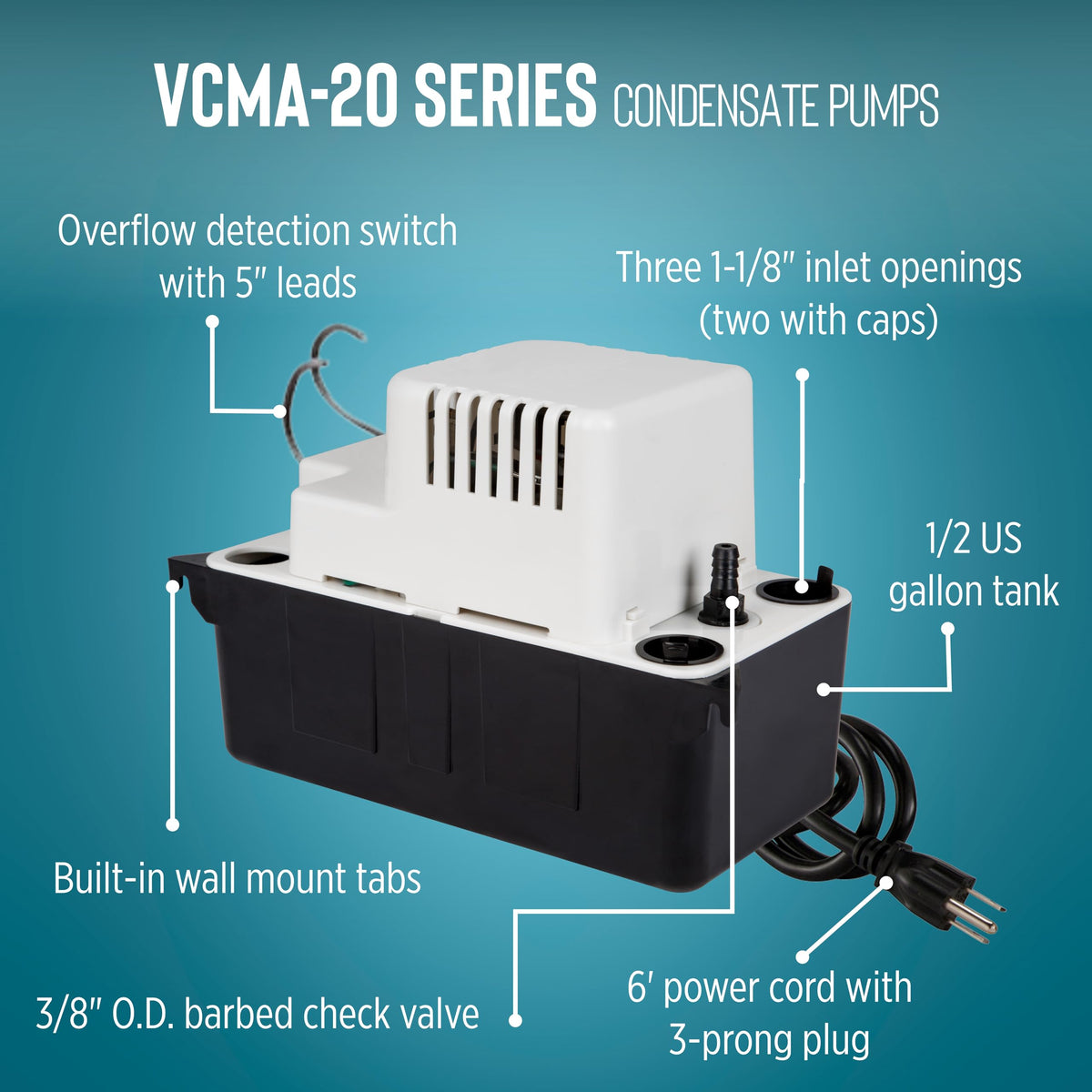 Compact assembly with tubing and power cord ready for installation