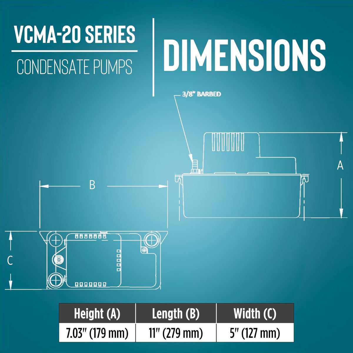VCMA-20ULST overflow switch enabling automatic shutoff