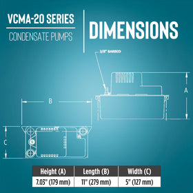 VCMA-20ULST overflow switch enabling automatic shutoff