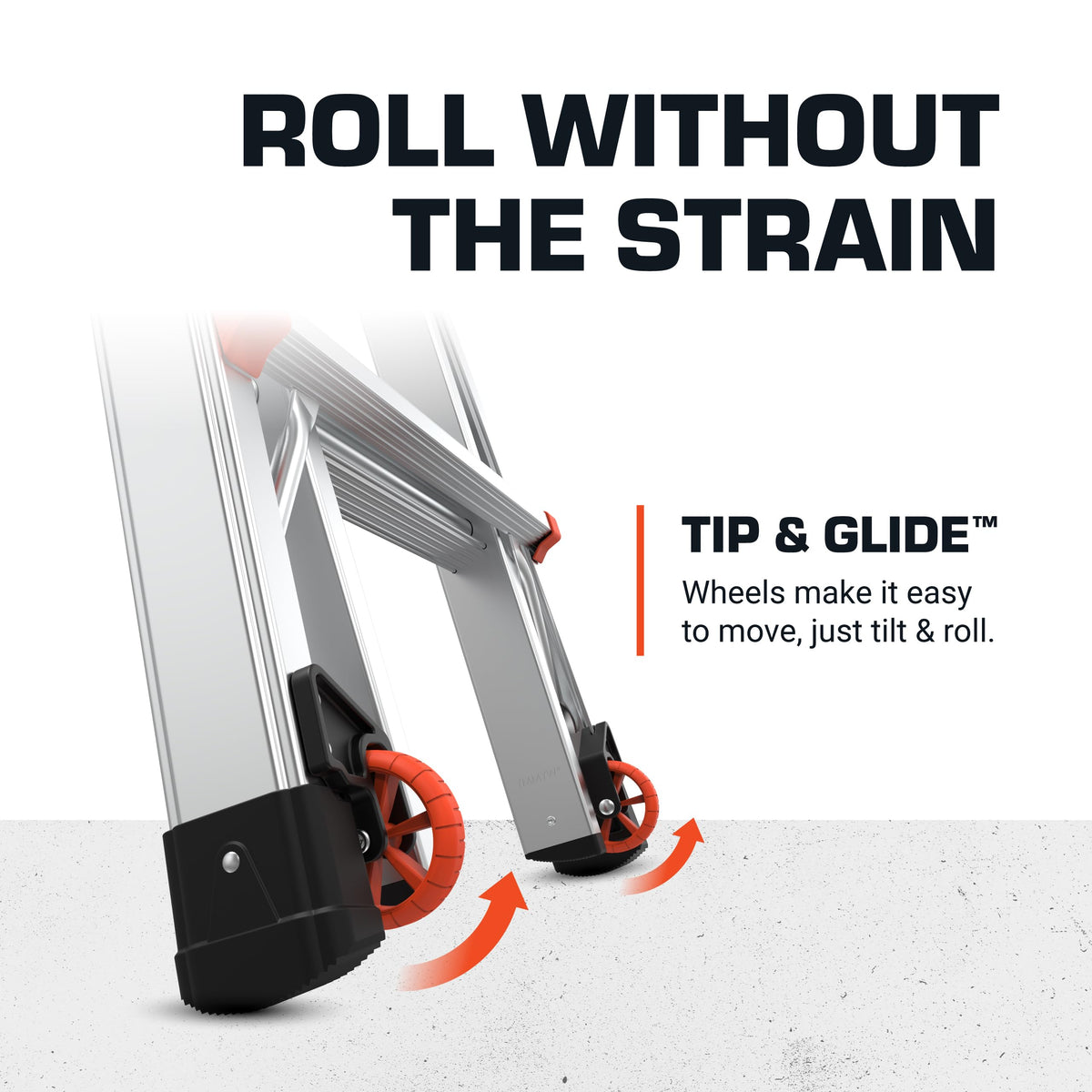 Little Giant Velocity A-frame setup provides stable, wide-footprint support