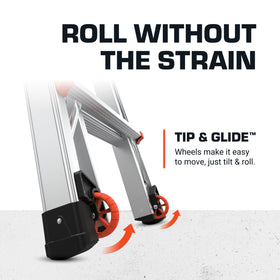 Little Giant Velocity A-frame setup provides stable, wide-footprint support
