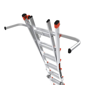 Little Giant Wingspan Wall Standoff attached to ladder for stable extension.