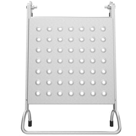 Little Giant 10104 Work Platform side view illustrating comfortable standing posture during extended ladder work
