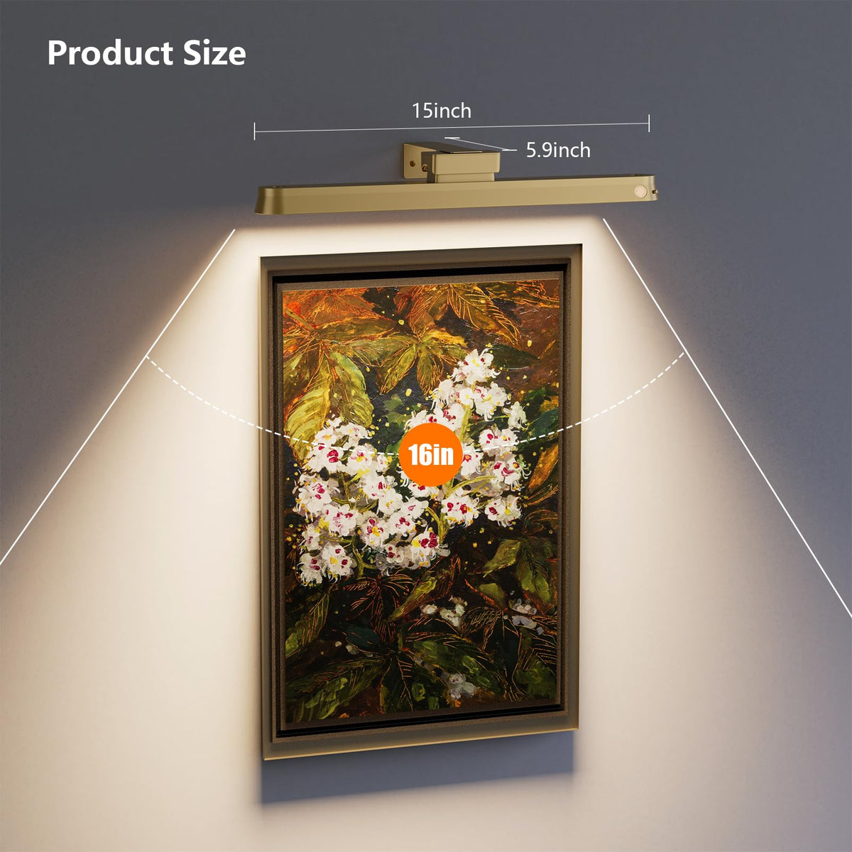 Little Joke gold finish picture lights add elegant decor to galleries.