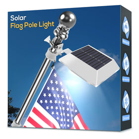 Little Joke solar flag pole light ready-to-install for easy outdoor illumination.