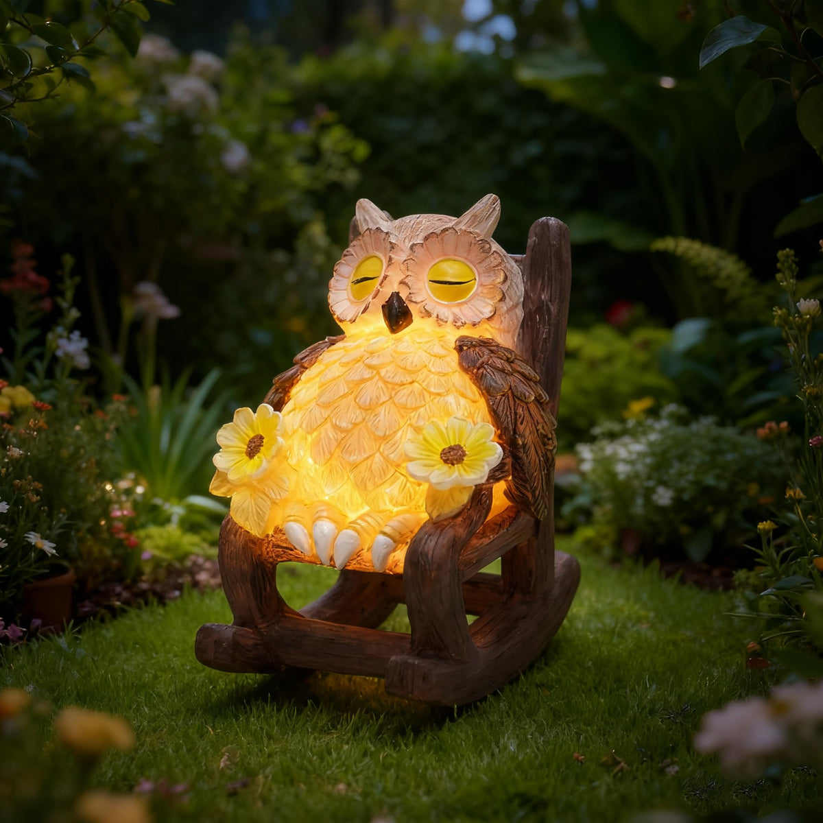 LIULO TOOL compact size owl decor fits gardens and living rooms elegantly