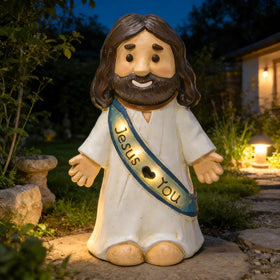 LIULO TOOL Jesus Love You solar lighted figurine 10.4-inch glow outdoors or indoors