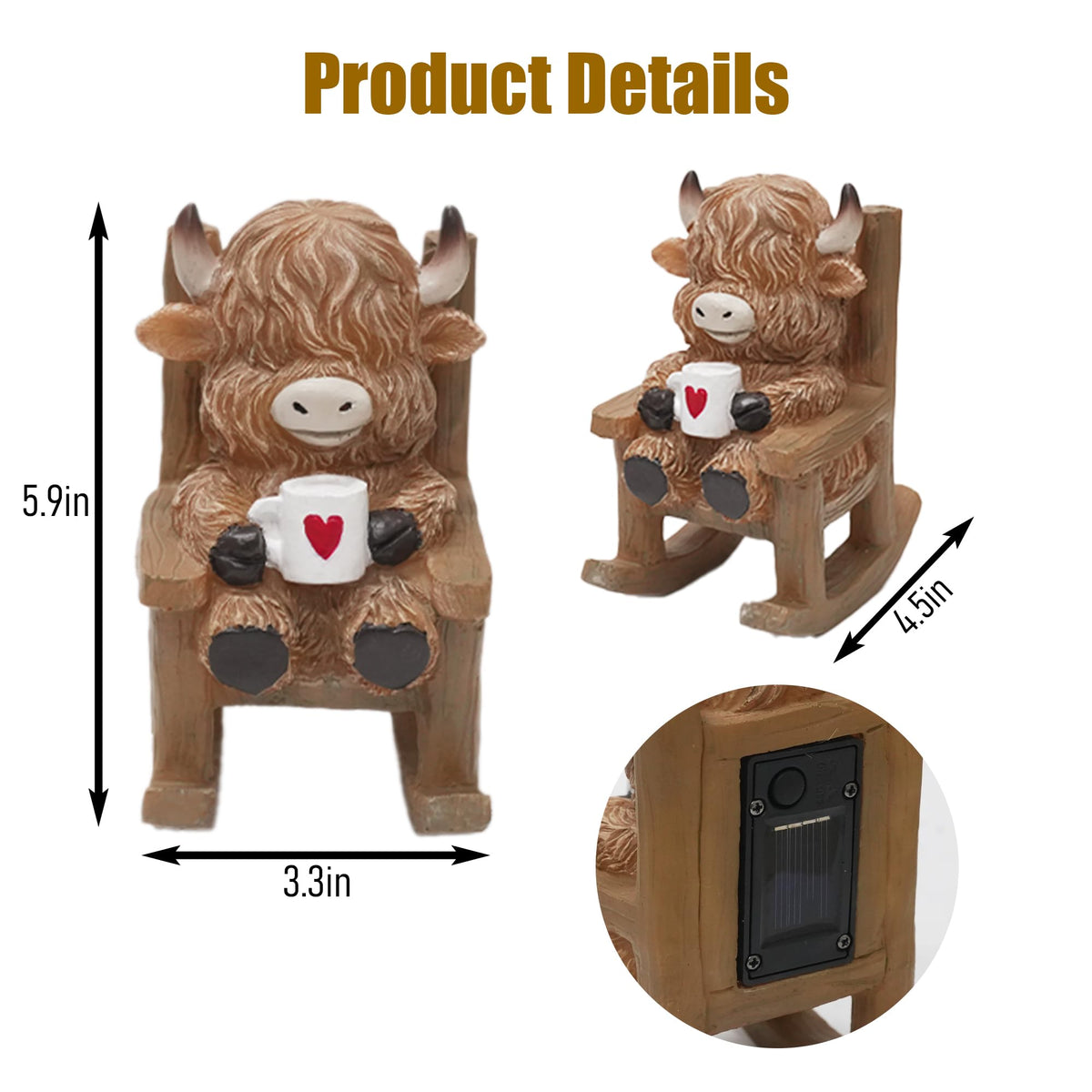 LIULO TOOL outdoor garden light cow enhances patios with a soft nighttime glow.