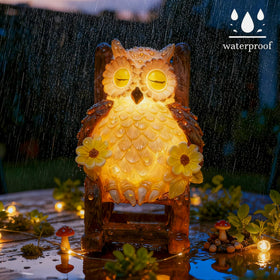 LIULO TOOL resin owl detail highlights craftsmanship for a focal garden piece