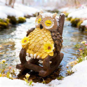LIULO TOOL solar-powered owl glow provides gentle nighttime illumination