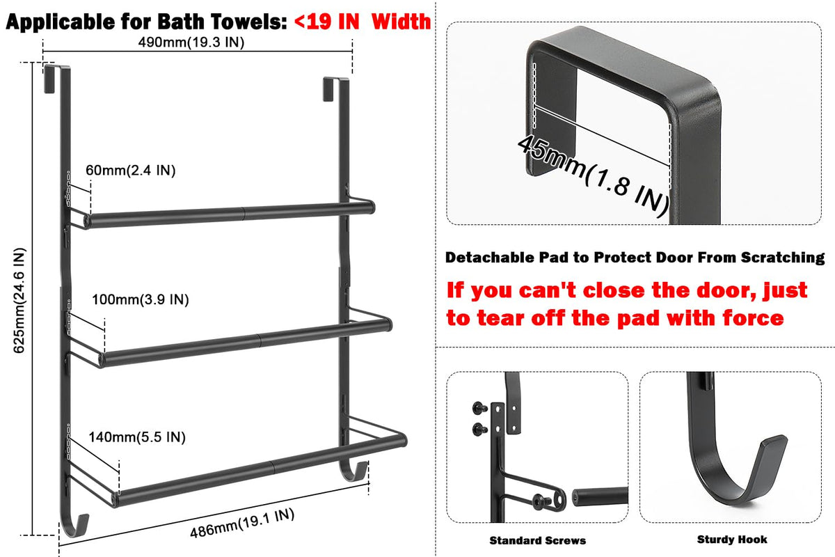 Livabber door-mounted rack side view highlighting compact design