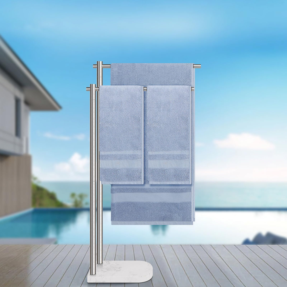 Livabber contemporary towel holder with sleek, modern design