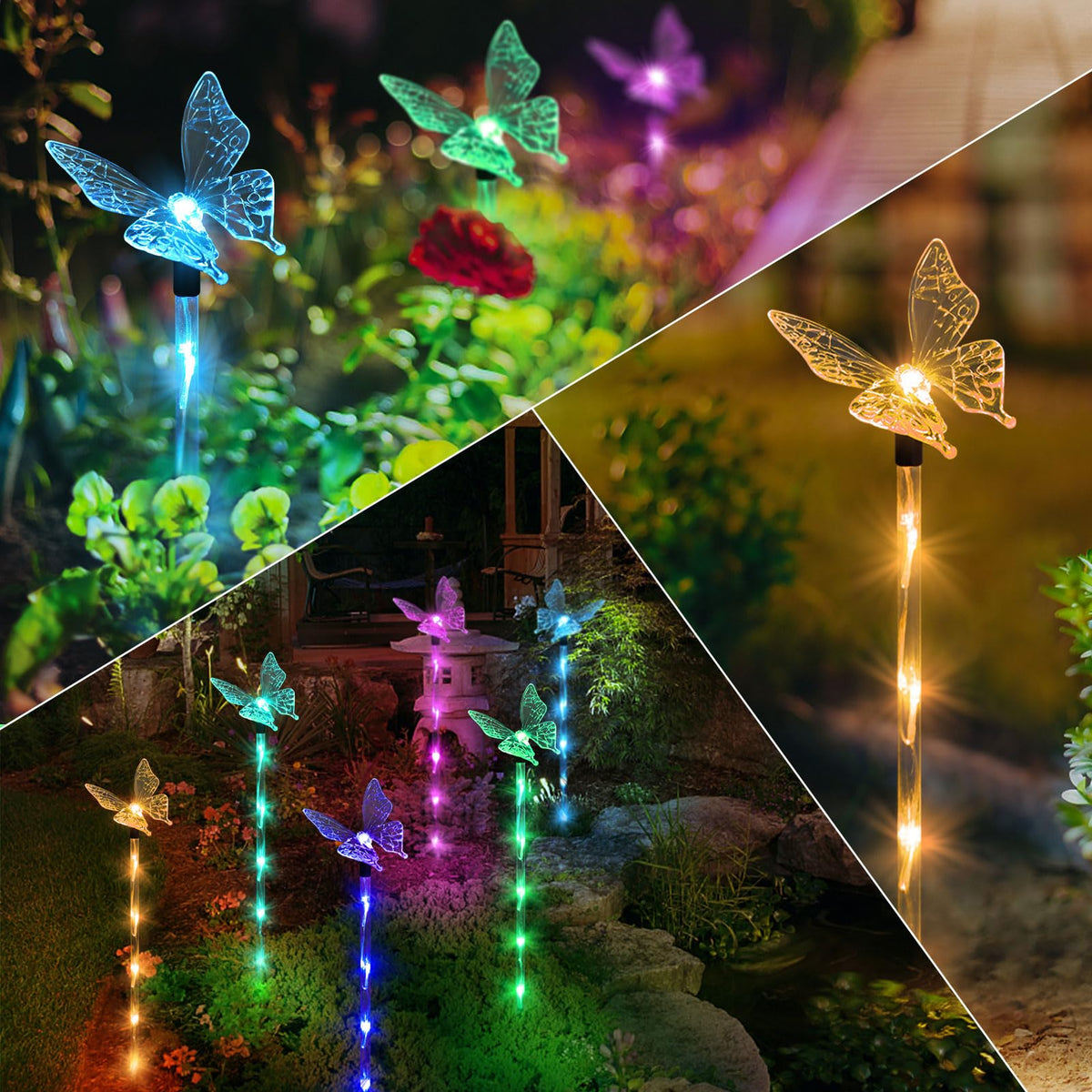 Liveasily 8-mode solar lights provide versatile garden ambiance.