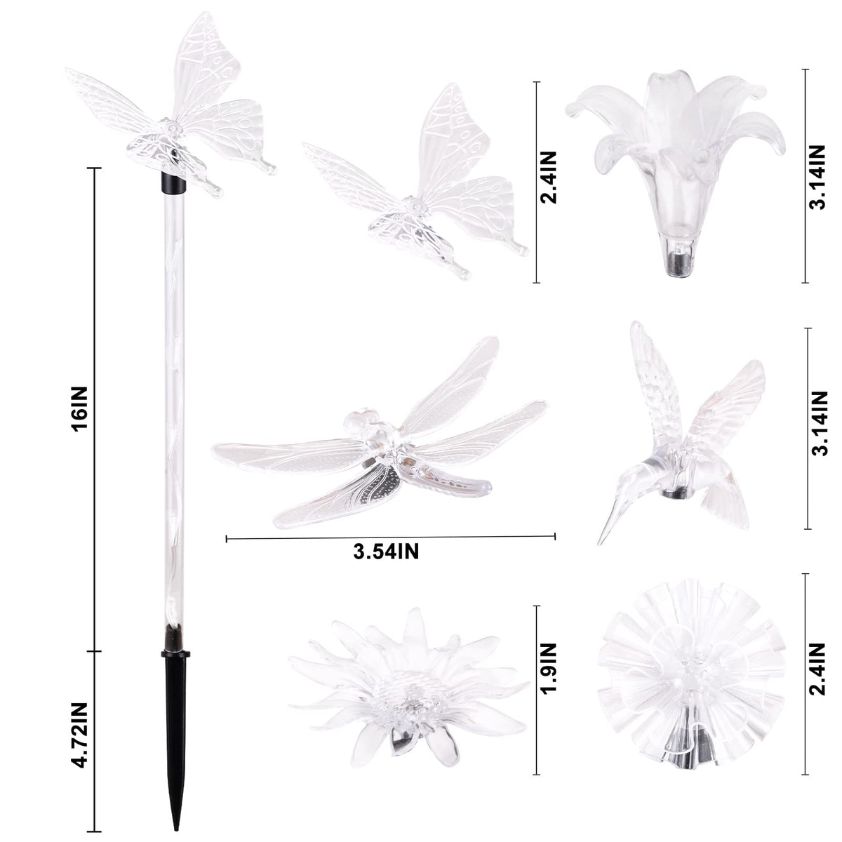 Liveasily patent-pending design solar stakes offer stylish, durable yard accents.