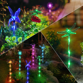 Liveasily solar-powered garden lights with eight modes for versatile mood lighting.