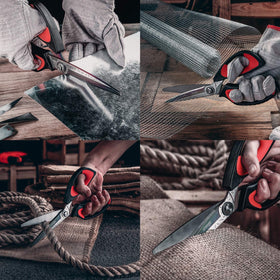 LIVINGO heavy duty scissors ergonomic grip for comfortable long use