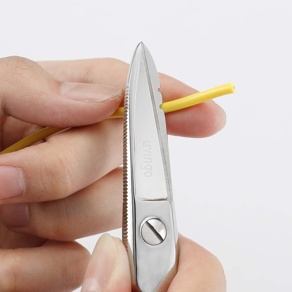 LIVINGO Electrician Scissors heavy-duty tool for telecom and electrical tasks.