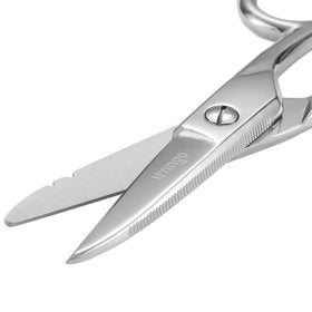 LIVINGO Electrician Scissors serrated edge ensures non-slip cuts.