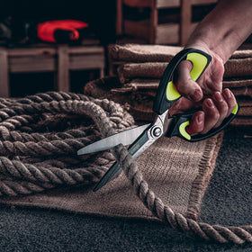 LIVINGO Heavy Duty Scissors dense forged steel design enhancing durability.