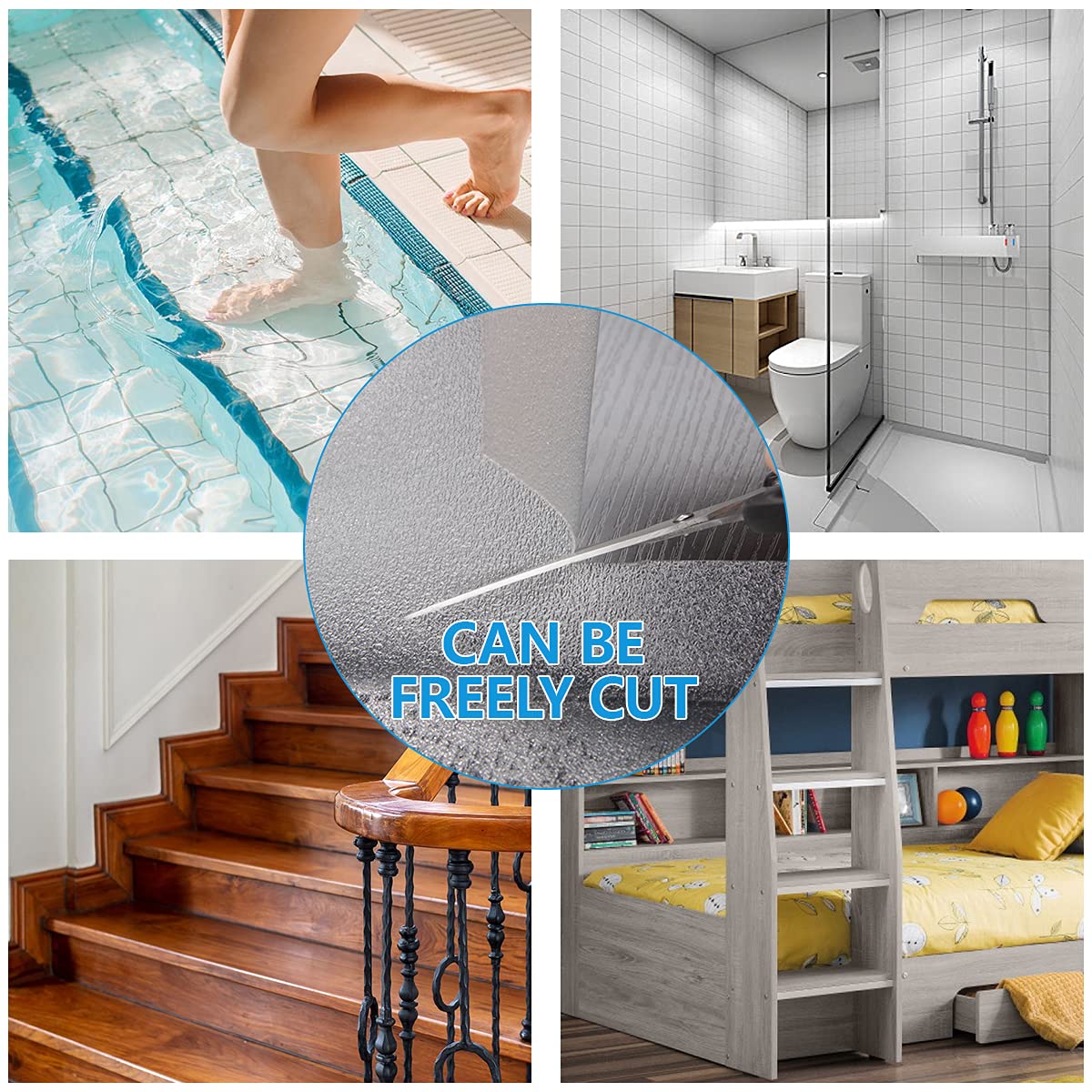 Livoccur non-slip stair treads indoor outdoor use demonstrate versatile placement.