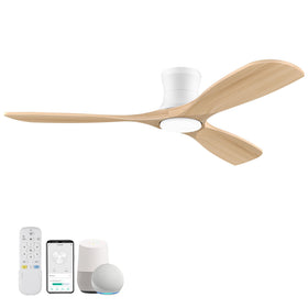 Livory 52in wood ceiling fan with light for versatile room comfort.