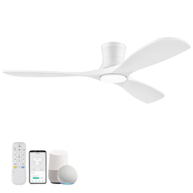 Livory 52-inch wood-blade ceiling fan front view for improved air flow and style.