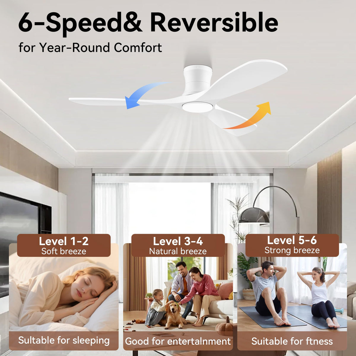 Livory quiet DC motor delivers whisper-quiet operation for bedrooms.