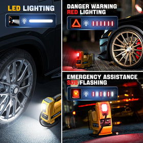 LIVOWALNY built-in flashlight aids night-time inflation and emergencies.