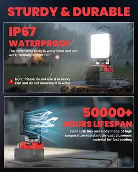 LIVOWALNY 2-pack bright flood lights for larger areas