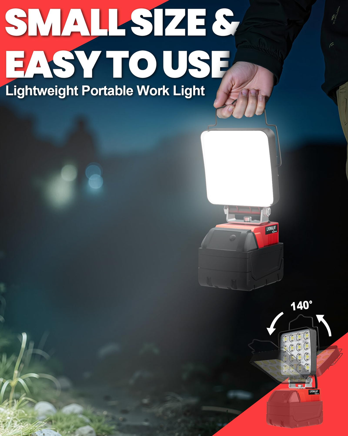 LIVOWALNY LED work light suitable for wide applications and tasks