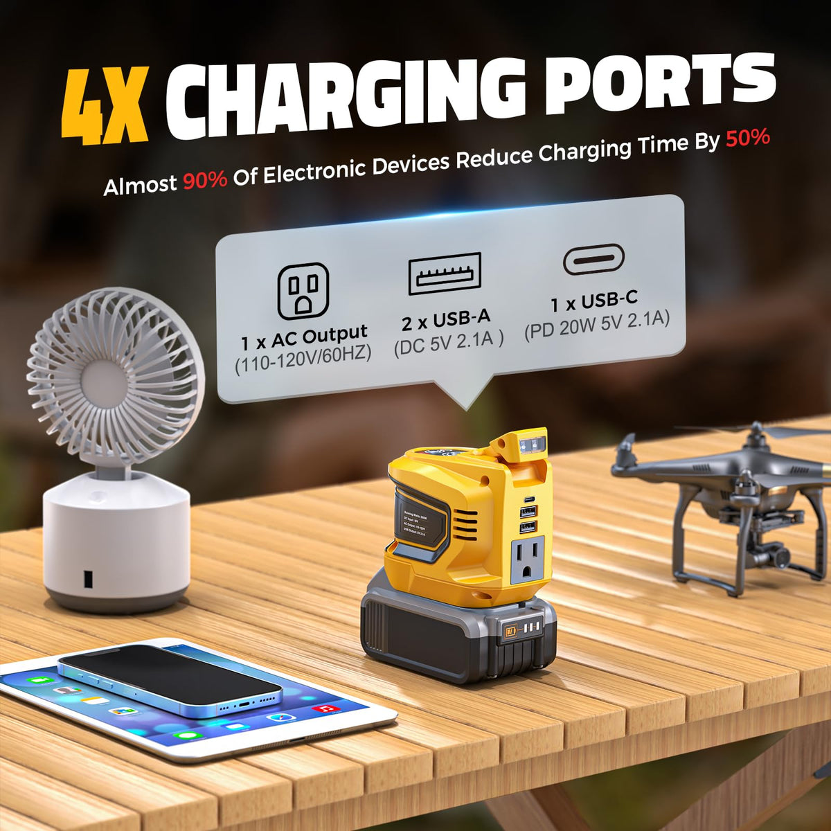 LIVOWALNY compact inverter shown for portable outdoor power