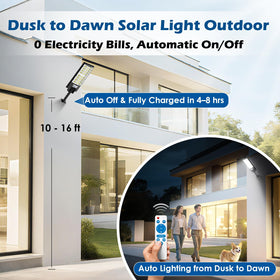 Lixmiari 4-pack solar street light 270-degree coverage illuminates large areas.