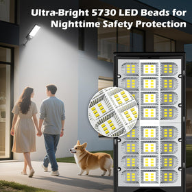 Lixmiari 4-pack solar street light dusk-to-dawn battery ensures long runtime.